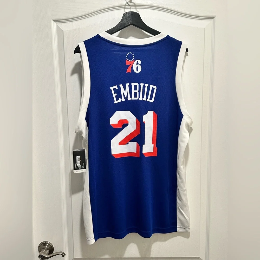NBA Philadelphia 76ers Men’s Royal Blue Basketball Jersey, Size Large